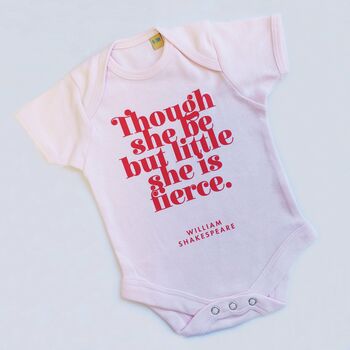 Though She Be But Little She Is Fierce Baby Grow, 2 of 2