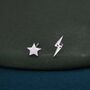 Sterling Silver Mismatched Star And Lightning Bolt Stud Earrings, thumbnail 1 of 12