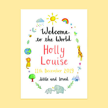 Personalised Welcome To The World Baby Card, 4 of 7