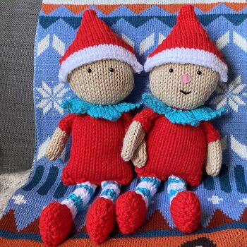 Christmas Elf And Baubles Knitting Pattern Set, 3 of 3