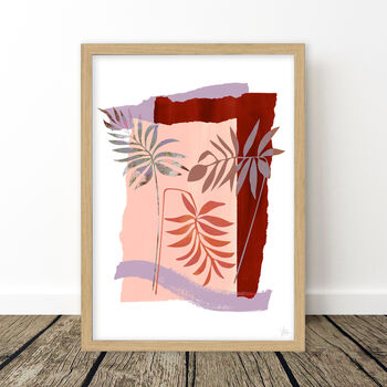 Palm Leaf Abstract Collage Art Print, 6 of 8