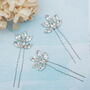 Set Of Three Sparkling Diamante Hair Pins, thumbnail 3 of 4