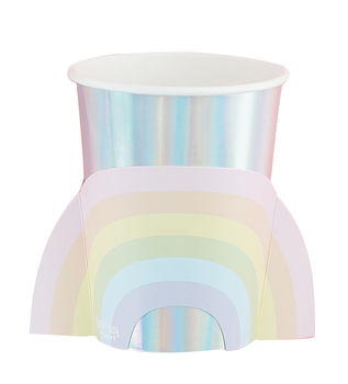 Rainbow Iridescent Foiled Pop Out Rainbow Paper Cups, 2 of 3