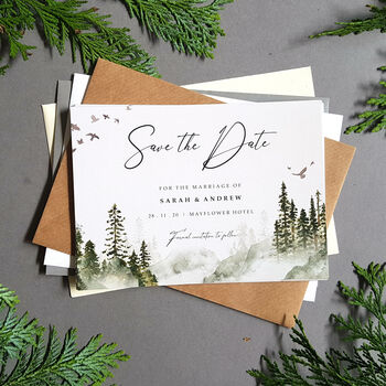 Misty Forest Wedding Invitations Sample, 6 of 11