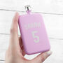 Personalised Slimline Shirt Number Hip Flask, thumbnail 9 of 10