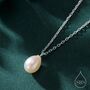 Natural Droplet Pearl Necklace In Sterling Silver, thumbnail 1 of 12