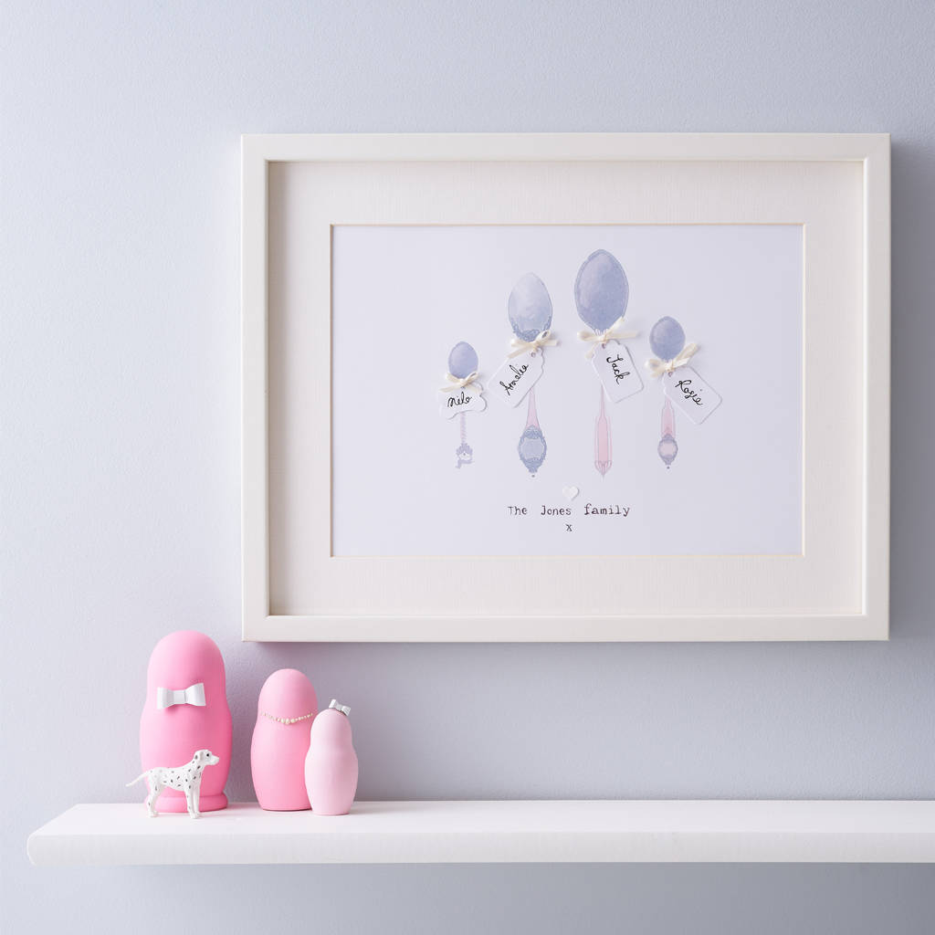Personalised Family Of Spoons Illustrated Print, 1 of 5