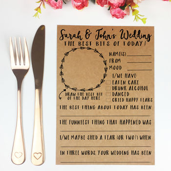 Personalised A5 Rate The Day Wedding Game Activity, 3 of 6