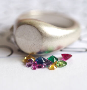 Rainbow Ring Handmade Silver And Gems, 9 of 12