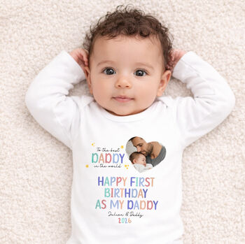 Personalised Daddy Birthday Baby Outfit, 3 of 8