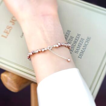 Isabel Ivory Silver Pearl Jewel Ball Gift Bracelet, 5 of 5