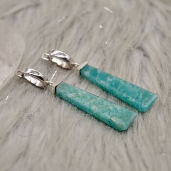 Gemstone Amazonite Silver Earrings, 6 of 6