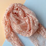 Embroidered Lace Skinny Cotton Blend Scarf, thumbnail 9 of 12