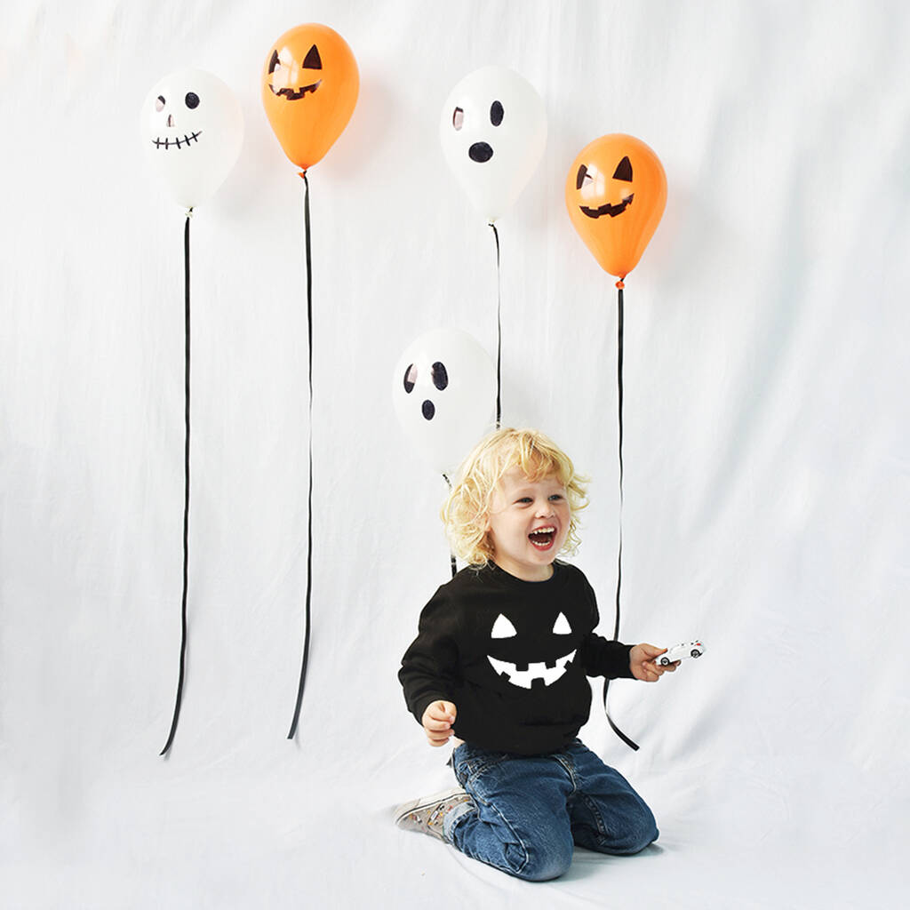 'Pumpkin Face' Halloween Children's Sweatshirt Jumper By Ellie Ellie