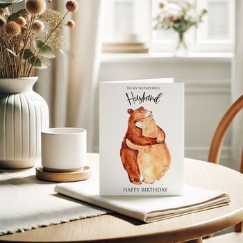 'Bear Hug Birthday' Card For Husband, 2 of 2