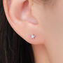 Tiny Cz Star Stud Earrings In Sterling Silver, thumbnail 1 of 12