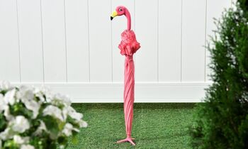 Standing Flamingo Umbrella With Ruffles Ladies' Brolly, 3 of 3