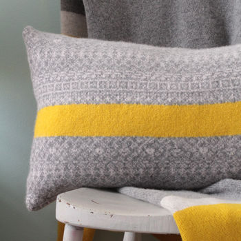 Bold Stripe And Fair Isle Rectangle Cushion, 2 of 2