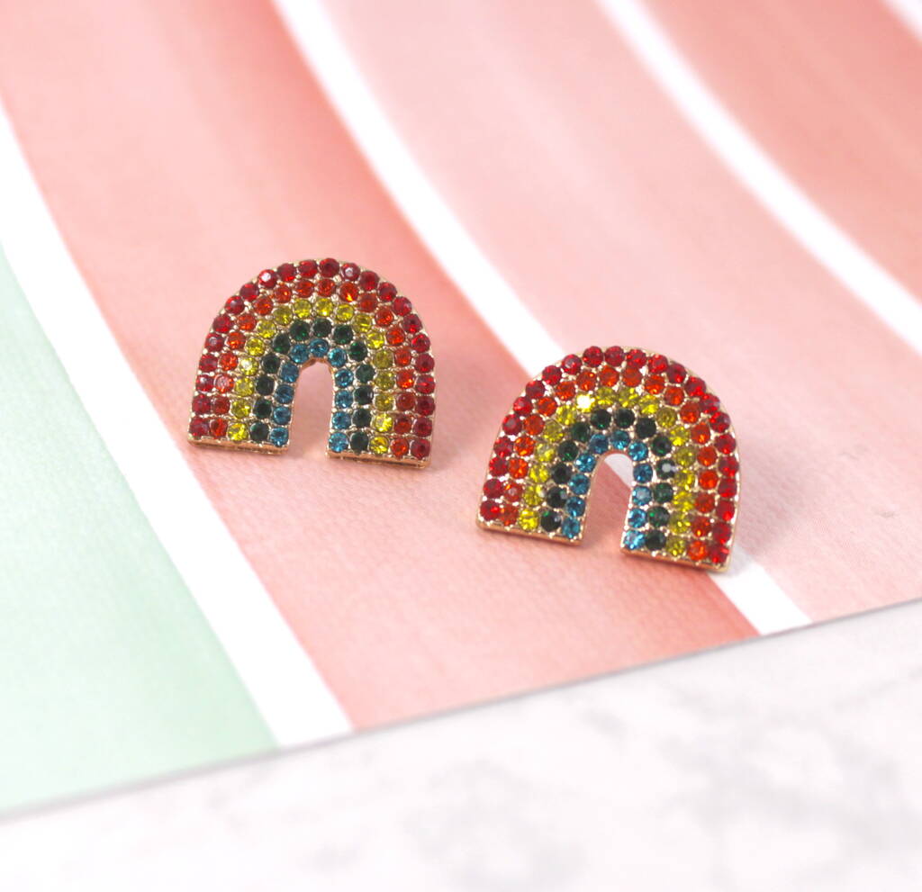 Crystal Rainbow Earrings By Lucy Loves Neko