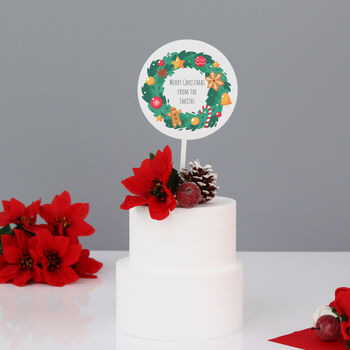 Christmas Wreath Cake Topper, 4 of 6