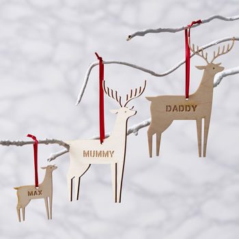 Personalised Reindeer Christmas Decoration, 2 of 2
