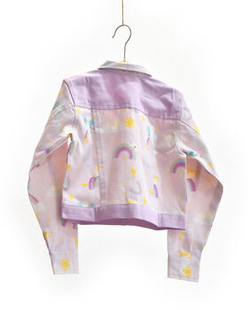 In The Sky' Lavender Cropped Children's Jacket, 2 of 3