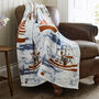 Coastal Fishing Village Textured Printed Soft Throw, thumbnail 1 of 5