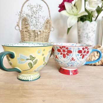 Set Of Three Hand Painted Mediterranean Mugs, 4 of 4