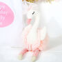 Pink Swan Soft Toy With Personalised Bag, thumbnail 4 of 4