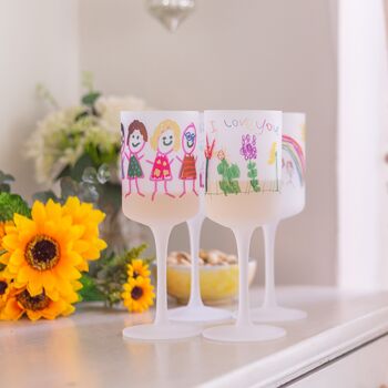 Personalised Wine Glasses With Childs Drawing, 6 of 6