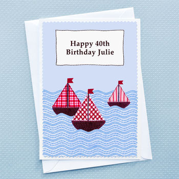 'Boats' Personalised Birthday Card, 3 of 3