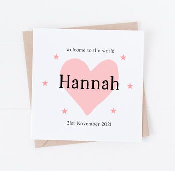 Personalised New Baby Girl Card, 2 of 3