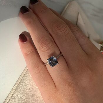 Cushion Cut Spinel And White Gold Ring, 4 of 5