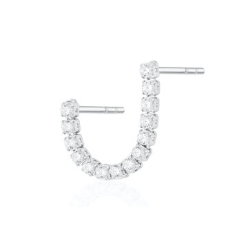 Sparkling Tennis Chain Double Stud Earring, 4 of 5