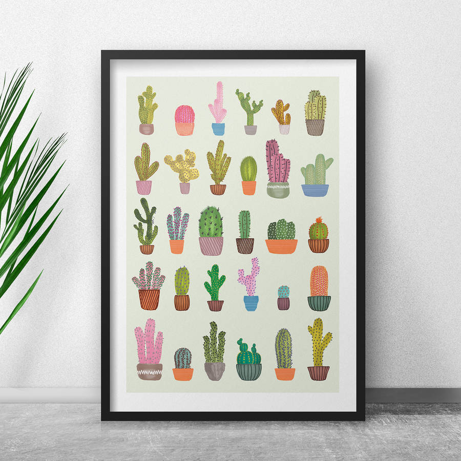 Cactus Tropical Art Print Botanical Cacti Poster