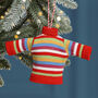 Set Of Three Retro Christmas Jumper Tree Decorations, thumbnail 3 of 4