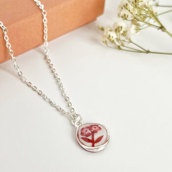 Red And White Floral Handmade Clay Necklace, 4 of 6