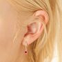 Birthstone Charm Huggie Hoop Earrings, thumbnail 7 of 12