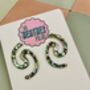 Squiggle Glitter Resin Earrings / Abstract Wavy Jewellery / Bold Colourful Jewellery / Dopamine Dressing Gift, thumbnail 4 of 12
