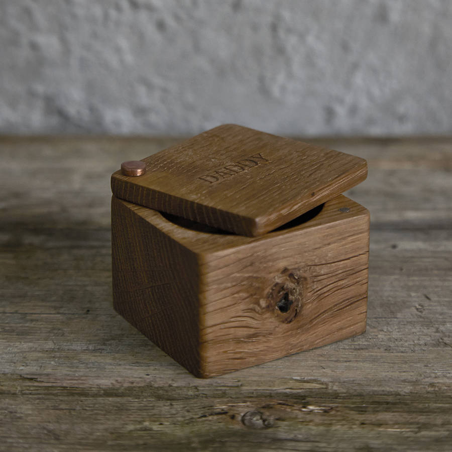 personalised mini oak trinket box by life of riley