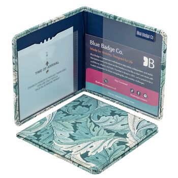 Blue Badge Holder In William Morris Acanthus Teal, 4 of 5