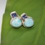 Larimar And Iolite Sterling Silver Earrings, thumbnail 6 of 7