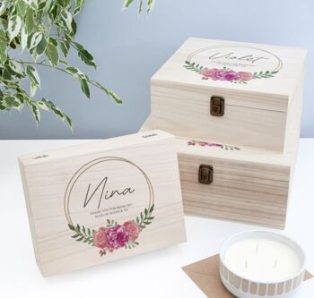 Personalised Floral Wedding Keepsake Box, 10 of 12