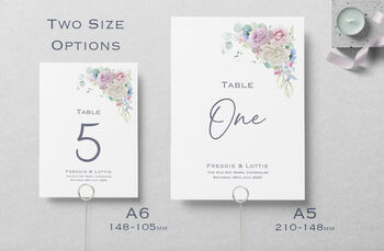 Wedding Table Numbers Pink White And Blue Florals, 3 of 4
