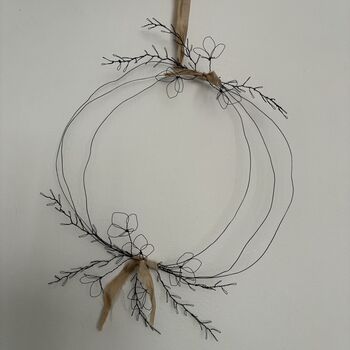 Handmade Wire Hanging Botanical Wreath, 9 of 11