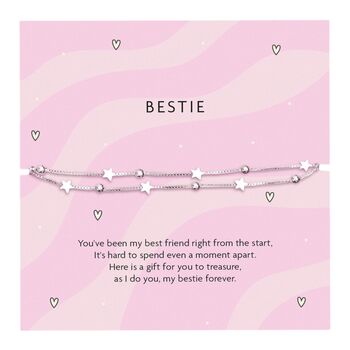 Bestie Silver Plated Layered Stars Bracelet, 2 of 6