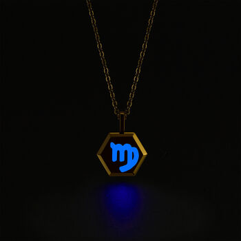 Virgo Zodiac Glowing Pendant Necklace With Uv Keyring Torch, 6 of 12