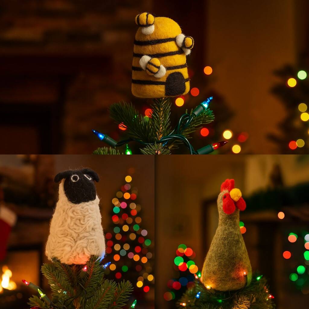 Handmade Felt Farmyard Egg Cosies Hanging Decoration, 1 of 12