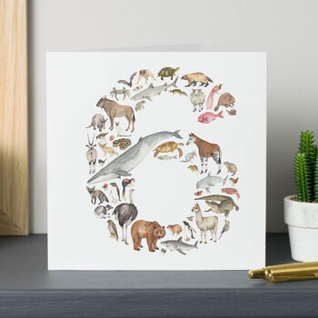 Age Number Birthday Card With Animals, 6 of 10