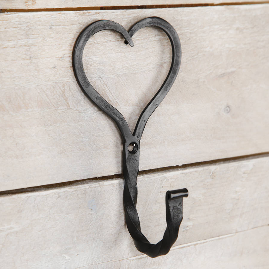 Single Black Heart Wall Hook By Red Berry Apple | notonthehighstreet.com